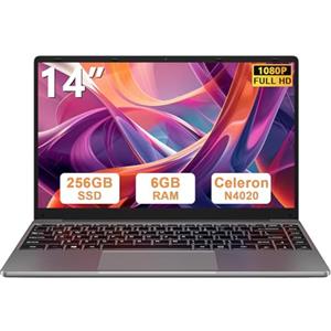 bvate PC Portatile 14 pollici Notebook Win 11 upto 2.8 GHz 256 GB ROM Supporta l'espansione SSD 1TB Celeron N4020 2.4G+5G WiFi 4.2 USB HDMI Tastiera italiana membrana mouse senza fili-Grigio