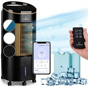 Klarstein IceWind Plus 4 in 1: raffreddatore d'aria, ventilatore, umidificatore, purificatore d'aria, flusso d'aria: 330 m³/h, 65 watt, NatureWind Function: 4 velocità, 3 modalità, Smart, Dorato