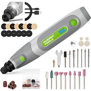 Huepar Tools Utensile Multifunzione, Huepar Tools 3.6V Strumento Multifunzione, Mini trapano elettrico smerigliatrice Utensile Rotante con 98 Accessori, luce LED, per intagliare, incidere, tagliare, levigare e più