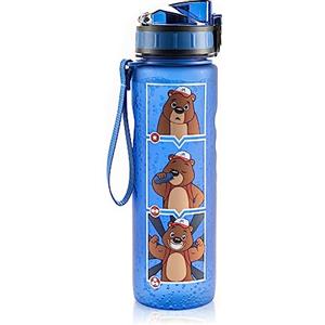 Monte Stivo® Friends Borraccia per Bambini | 600 ml Trasparente Senza BPA | Regalo per Bambino Bambina per Scuola Asilo Tempo Libero