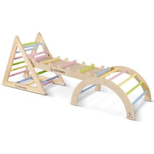 CCLIFE Triangolo di con Scivolo ad Arco per bambini Montessori a partire da 1 anno Palestra per interni, legno 150kg