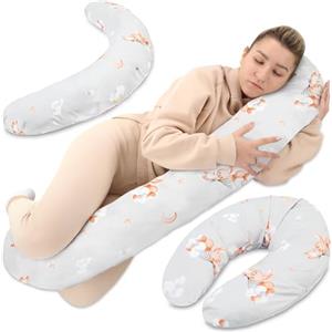 Totsy Baby Cuscino per allattamento xxl cuscino per dormire laterale - Cotone Cuscino per gravidanza Cuscino per posizionamento per adulti Coniglio