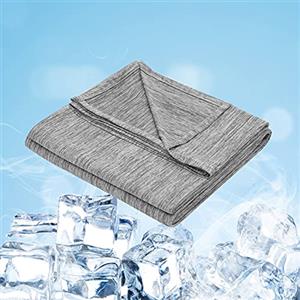 WOLTU Coperta Estiva Coperta Refrigerante fibra superfine Rinfrecante in Tessuto Arc-Chill Fibre di Raffreddamento Antibatterico Antiallergenico Traspirante per Letto Divano, 150 x 200cm Grigio