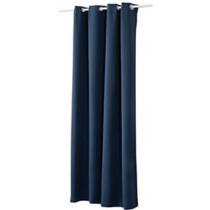 WOLTU Tenda Oscurante Opaca Termica Isolante per Finestre Soggiorno Tenda da Sole con Occhielli in Metallo Inossidabile per Camera da Letto 1 Pannello Blu Scuro 135x225cm