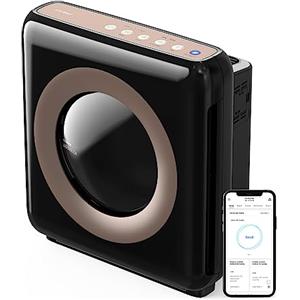 COWAY Airmega AP-1512HHS Tecnologia Intelligente abilitata per App, Compatibile con Amazon Alexa Vero Purificatore d'Aria HEPA, Nero/Bronzo