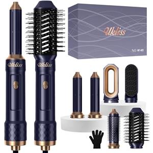 UKLISS Airstyler 6 in 1, Spazzola Asciugacapelli Set con Spazzola Lisciante per Capelli, Ferro Arricciacapelli ad aria Calda, Spazzola Phon, Arricciatura Raddrizzamento per Styling, Volumizzare