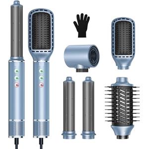 OKWRAP Air Styler 5 in 1 set OKWRAP Hair styler per capelli con asciugacapelli da 110000 giri/min, 320 million Hair Dryer Brush, Thermal Brush, ferro arricciacapelli, spazzola Sono Asciutti, Ricci e Lisci