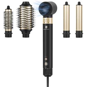 webeauty 5 in 1 Asciugacapelli Air Styler, 110,000GIRI/MIN, 20M/S, 1400W Phon Ad Alta Velocità, 200 Milioni di Ioni Phon Capelli con Spazzola Asciugacapelli e Air Arricciacapelli Automatico, Nero