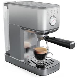 Klarstein SteelPresso Slim Macchina per Caffè - 20 Bar, 1350W, Serbatoio 1,2L, Beccuccio a Vapore, Acciaio Inox, Macchina per Caffè Espresso Compatta, Facile da Usare e Pulire