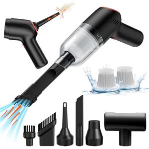 APPS2Car Aspirapolvere Auto 3 In 1 Aspirabriciole Senza Fili 9000 Pa Aspirapolvere Portatile per Auto, Cucina, Casa,Pulizia per Capelli,peli di Animali Domestici (black)