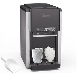 Klarstein ArcticBlend 3in1 - Macchina del Ghiaccio, 20 kg/24h, Cubetti Cavi e Ghiaccio Tritato, Erogatore d'Acqua, Serbatoio da 6L, Acciaio Inox, Macchina del Ghiaccio per la Casa, Ice Maker, Nero