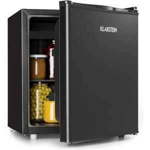 Klarstein Mini Frigo, Frigo Portatile, Frigorifero Piccolo da Ufficio, Mini Frigo da Camera con Vaschetta per il Ghiaccio e Sbrinatore Manuale, Frigorifero da Campeggio, Mini Frigo Bar, 0-10°C, 46L