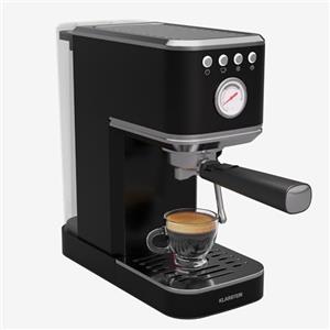 Klarstein SteelPresso Slim Macchina per Caffè Espresso - 20 Bar, 1350W, Serbatoio 1,2L, Beccuccio a Vapore, Acciaio Inox, Compatta, Facile da Pulire, Nero