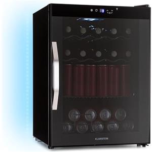 Klarstein Coachella 60 - Frigo per Bibite, 60L, Frigo per Bibite con Vetrina e WiFi, Illuminazione LED in 7 Colori, Sportello in Vetro, Controllo Touch, 3 Ripiani, 3-18°C, Nero