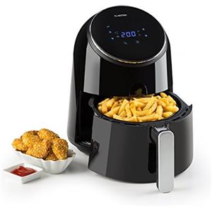 Klarstein AirVital - Friggitrice ad Aria, Friggitrice, AirFryer, 1300W, Capacità 2,5L, Frittura Senza Grassi, Cottura alla Griglia, 8 Programmi, Rivestimento CeraPlus-Antiaderente, Nero