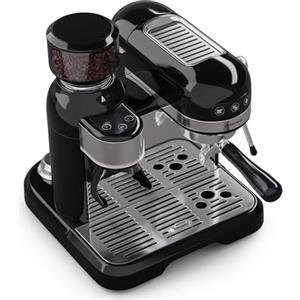 Klarstein Macchinetta Caffe Espresso 1.4L, Macchina da Caffè con ThermoBlock, Caffè Macinato e Cappuccino, Macchina Caffè Retro In Acciao Inox per Caffè Latte e Macchiato, 1550W con Montalatte