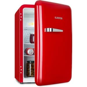 Klarstein Audrey Mini - piccolo frigorifero, mini bar compatto, a libera installazione, raffreddamento a compressione, 0-10 °C, capacità di 70 litri, rosso