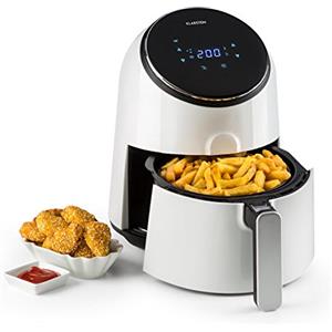 Klarstein AirVital - Friggitrice ad Aria, Friggitrice, AirFryer, 1300W, Capacità 2,5L, Frittura Senza Grassi, Cottura alla Griglia, 8 Programmi, Rivestimento CeraPlus-Antiaderente, Bianco