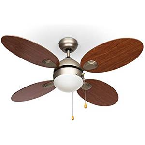 Klarstein Valderama - Ventilatore da Soffitto, 2in1: Ventilatore & Lampadario, Diametro: 42