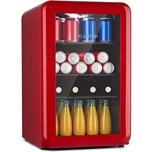 KLARSTEIN Frigorifero PopLife mini bar, frigorifero retrò, 0-10°C, solo 39 dB, 70 L, ecologico, porta a doppio vetro, design retrò, rosso