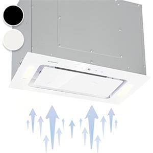 Klarstein Hektor - Cappa Aspirante, Cappa da Incasso, 52 cm, 190 W, 530 m³ / h, Pannello Touch, Illuminazione Piano Cottura, Timer, Bianco