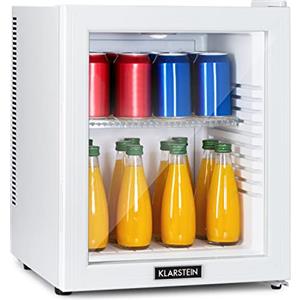 Klarstein Mini Frigo Bar da Camera Portatile, Piccolo, Frigorifero per Ufficio, con LED, Ripiani Rimovibili, per Campeggio e Skin Care 12-18°C, 32L