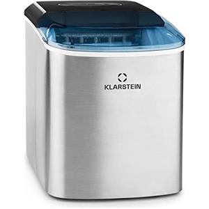 Klarstein Macchina Ghiaccio 2.1L, Macchina del Ghiaccio Professionale, Fabbricatore Ghiaccio Secco Alimentare 12kg, Cubetti di Grandi Piccole Dimensioni, Macchina Ghiaccio Casa Autopulente Cocktail