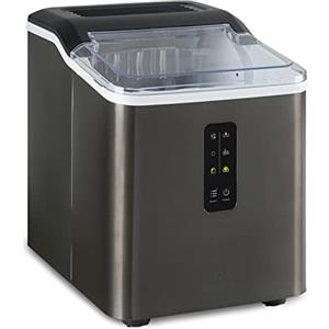 Klarstein Macchina Ghiaccio 1.5L, Macchina del Ghiaccio Professionale, Fabbricatore Ghiaccio Secco fino a 12kg, Cubetti di Grandi e Piccole Dimensioni, Macchina Ghiaccio Casa Autopulente, Ice Maker