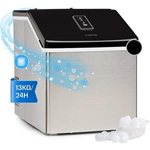 Klarstein Macchina Ghiaccio 2.5L, Macchina del Ghiaccio Professionale, Fabbricatore Ghiaccio Secco Alimentare per Cocktail 13kg, Cubetti Trasparenti di Medie Dimensioni, Macchina Ghiaccio Casa