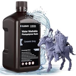 ELEGOO Resina Lavabile in Acqua per Stampanti 3D LCD Resina Fotopolimerica UV 405nm per Stampa LCD 3D 2000Gram Grigio