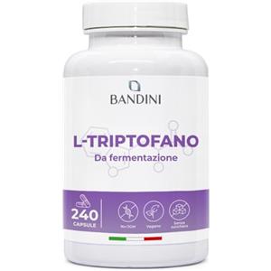 Bandini® L-Triptofano 240 Capsule (Scorta di 8 Mesi), Triptofano 500mg, Integratore per Dormire e Migliorare la Qualità del Sonno, Rilassante, Antistress per Addormentarsi, 100% Vegano