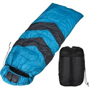 Effekt Manufaktur Sleeping Bag, sacco a pelo freddo, materiale tessile, imbottitura 95% piuma d'oca, impermeabile, facile da pulire, dimensioni 210 x 10 x 75 cm, blu