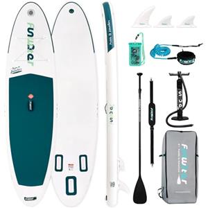 FunWater - Tavola per stand-up paddle (SUP) gonfiabile, due tipi di accessori, accessori standard e accessori semplici.