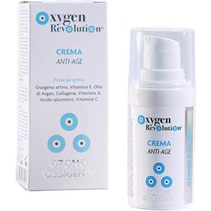 Oxygen Revolution Crema anti-age nutriente a base di ossigeno-ozono con Acido Ialuronico e Collagene, anti-rughe, ricco di principi attivi, profonda penetrazione nella pelle, 15ml