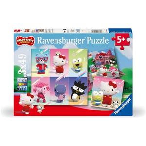 Ravensburger - Puzzle Hello Kitty, Idea Regalo per Bambini 5+ Anni, Gioco Educativo e Stimolante, 3 Puzzle da 49 Pezzi, 21x21 cm