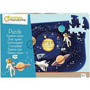 Avenue Mandarine PU017C - Puzzle educativo bambini 76 pezzi - Sistema Solare - Poster incluso