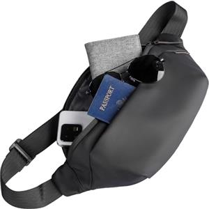 Muzee MARK RYDEN Grande capacità tasca sul petto da uomo, borsa a tracolla per iPad da 11 pollici, impermeabile, vita quotidiana, piccolo zaino per viaggi, escursioni, fitness e ciclismo, colore nero,