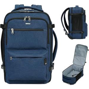 WANDF Borsa Cabina 40x20x25 per le compagnie aeree Ryanair, zaino bagaglio a mano per viaggi sotto il sedile con tasca impermeabile, zaino per laptop da 15,6 pollici per uomini e donne (Blu Navy)