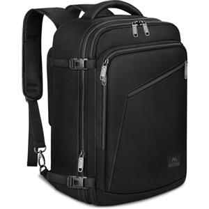 MATEIN Zaino per Ryanair 40x20x25, Zaino da Viaggio Piccolo Bagaglio a Mano Aereo per Donna Uomo, 20L Borsa da Cabina Zaini Casual Espandibile Travel Bag per Ryanair, Wizzair, Easyjet, Nero