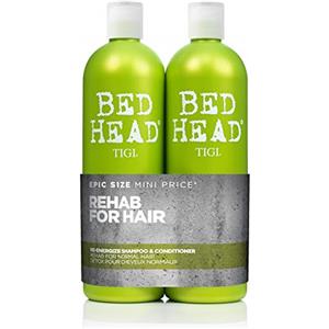 TIGI Bed Head by TIGI | Set shampoo e balsamo Re-Energise | Trattamento professionale per capelli detergente e condizionante | Ideale per tutti i tipi di capelli | 2x750ml