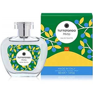 TUTTOTONDO Mirto Eau de Toilette 100ml - Flacone in vetro con erogatore spray, note di bergamotto, mirto e noce moscata