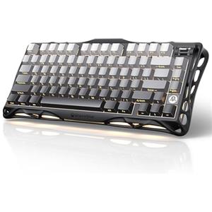 GravaStar per Dad Mercury K1 75% Tastiera da gioco meccanica senza fili, design esoscheletro in lega di alluminio, guarnizione tastiera personalizzata presa hot-swap (Nero sfumato)