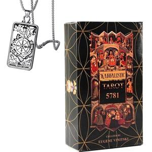 Generico 5781 Mazzo di Tarocchi Cabalistici - Pocket Edition, carta rame, ideale per principianti, include carte e collana