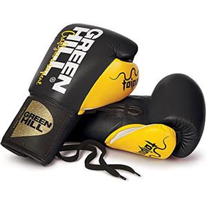 GREEN HILL GUANTI DA BOXE PROFESSIONISTI TAIPAN GREEN HILL GUANTONI LACCI PELLE (10 oz, Nero)