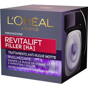 L'Oréal Paris Revitalift Filler Crema Viso Notte Antirughe Rivolumizzante con Acido Ialuronico 50 ml