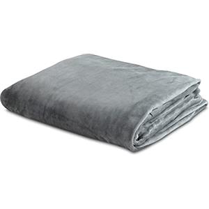 HoMedics Coperta Ponderata, Grande Coperta con Fodera Rimovibile e Lavabile con Perle all'Interno, 4,5 kg di Peso, Migliora Sonno e Riduce Lo Stress, Grigio