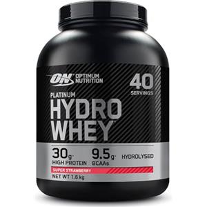 Optimum Nutrition Platinum Hydro Whey, Proteine in Polvere Whey Isolate Idrolizzate, Powder con Aminoacidi Essenziali, Glutammina e BCAA, Gusto Fragola, 40 Porzioni, 1.6 kg