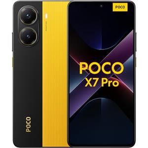 Xiaomi POCO X7 Pro (smartphone), 12+512GB, 50MP camera principale con OIS, batteria da 6.000mAh (typ) con ricarica HyperCharge da 90W, IP68, funzioni AI (caricabatterie non incluso), Giallo