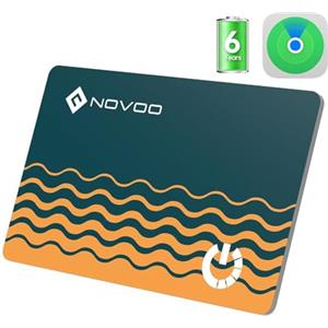 NOVOO Air Tag Card Wallet Tracker Thin 1.6mm, 6 Anni Durata Della Batteria, IP68 Impermeabile, Smart Tag Compatibile con Apple Dov'è(solo iOS), Bluetooth Wallet Tracker per Borsa, Bagaglio, Passaporto