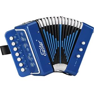 Eastar Fisarmonica a a Bottoni da 10 tasti per bambini principianti Colore Blu
